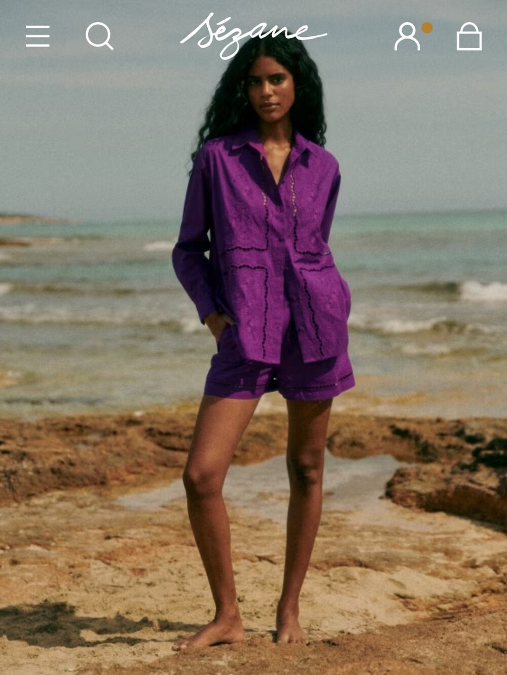 ISO Sezane Maxy Shirt In Purple